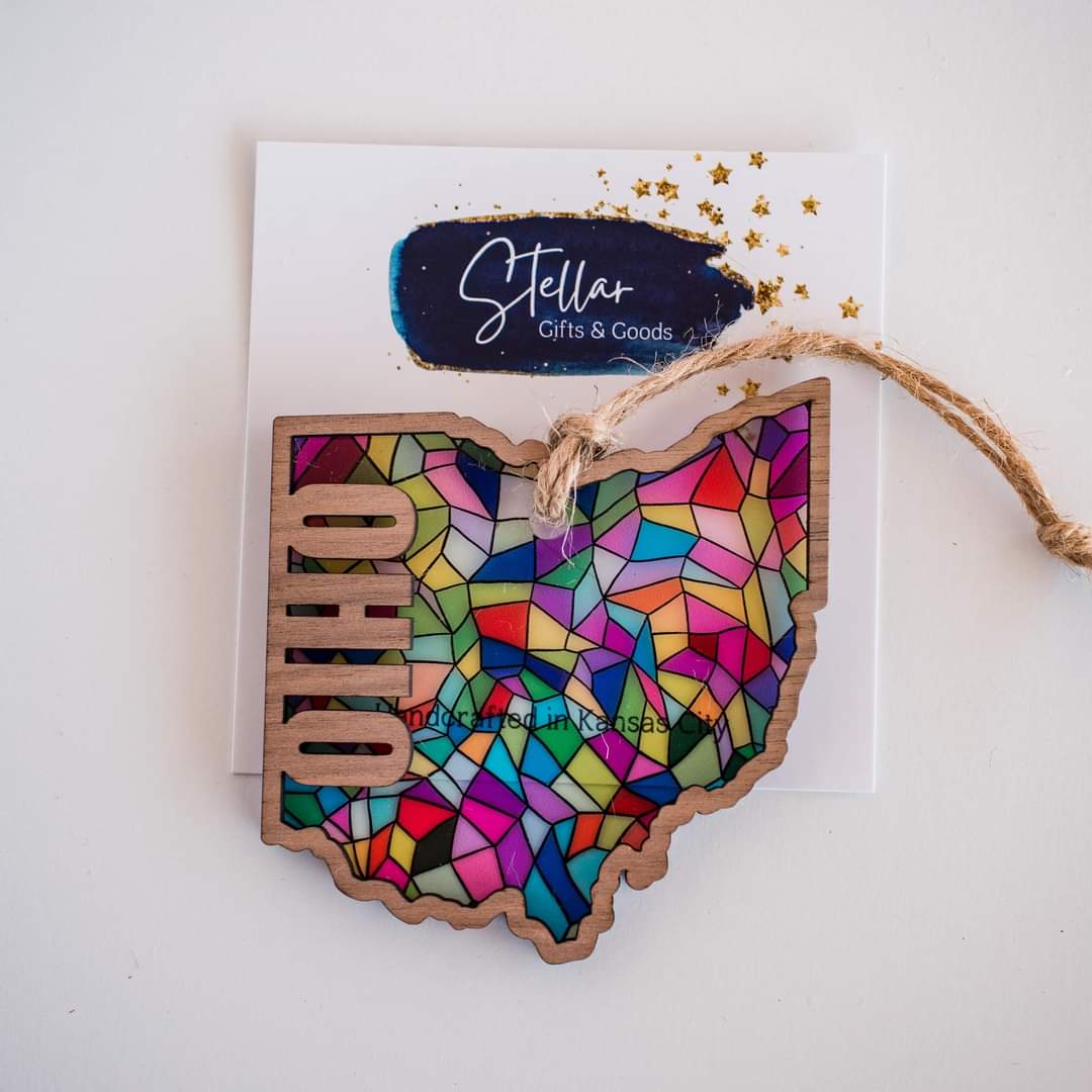 Ohio Stained Glass Ornament