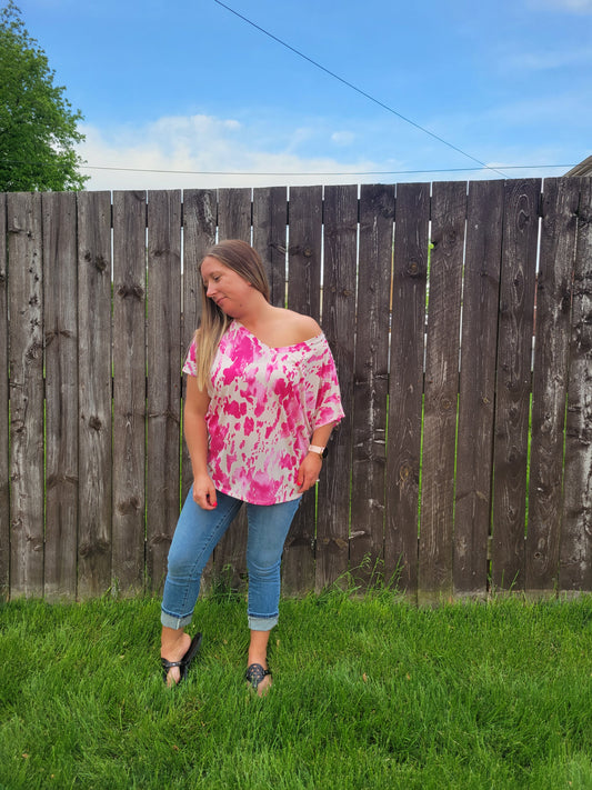 Pink Clouds Short Sleeve Top