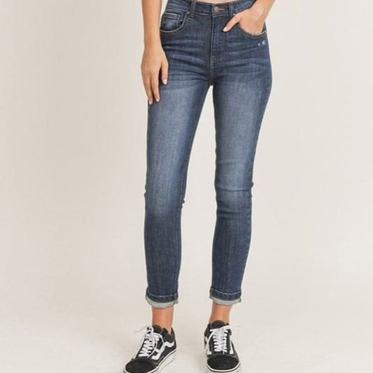 Mid Rise 5 Pocket Ankle Skinny Jeans